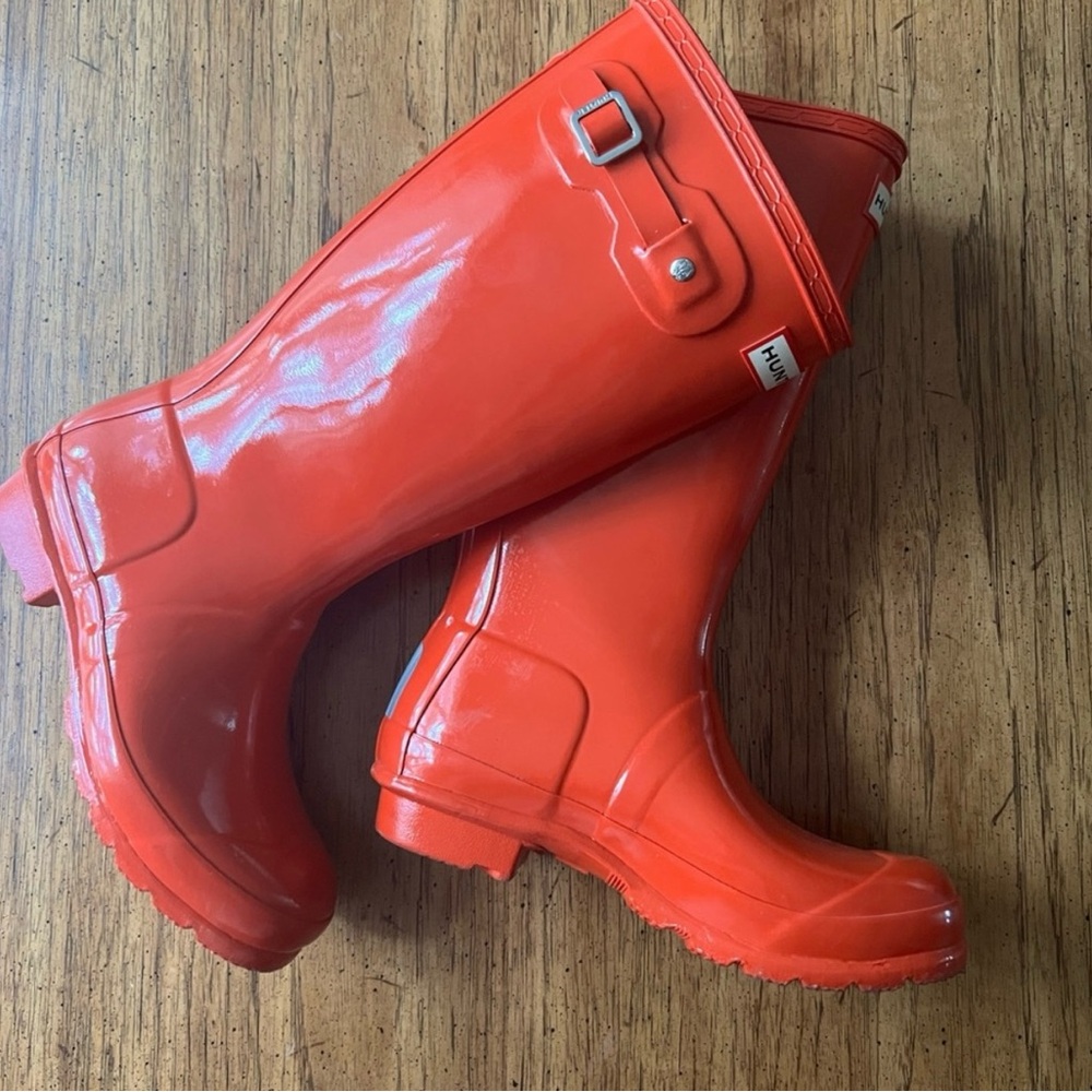 Red Hunter rain boots